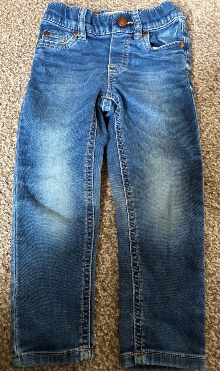 : Lindex Toddler Blue Slim Jeans Adjustable Waist 18-24m / 1.5-2 Yrs (Size 92)
