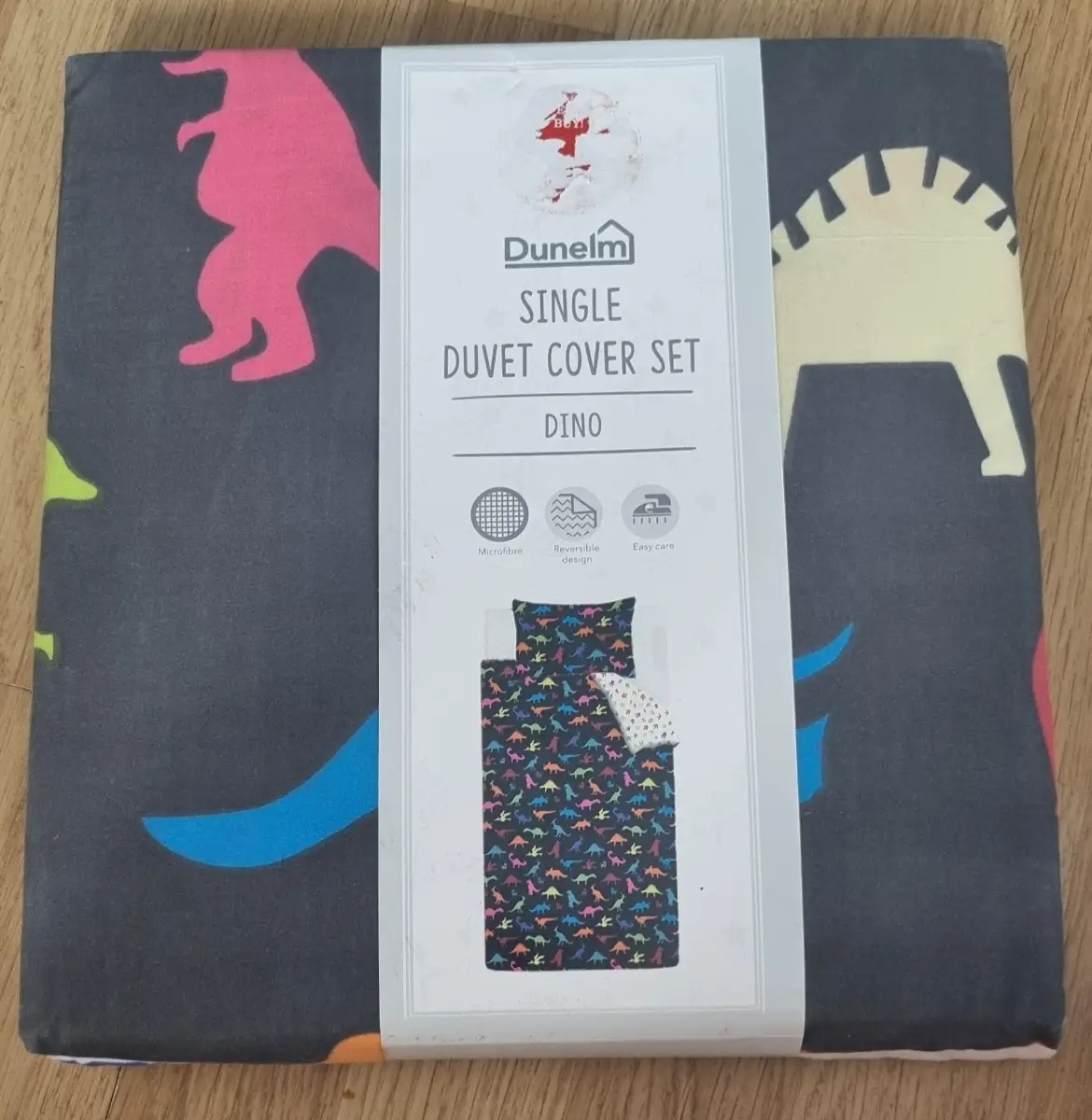 Dunelm single dinosaur duvet cover reversible new