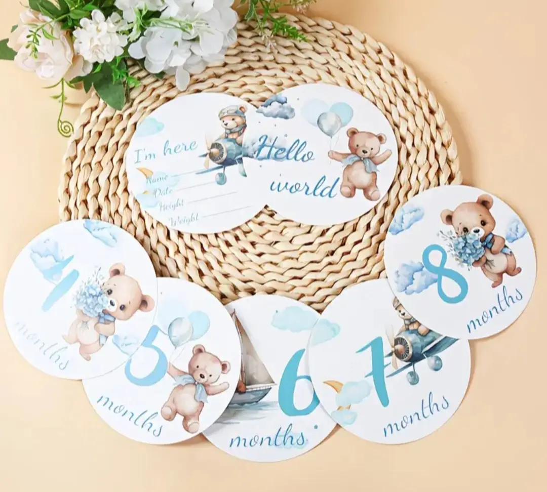Baby birthday milestone cards, keepsake baby shower gift