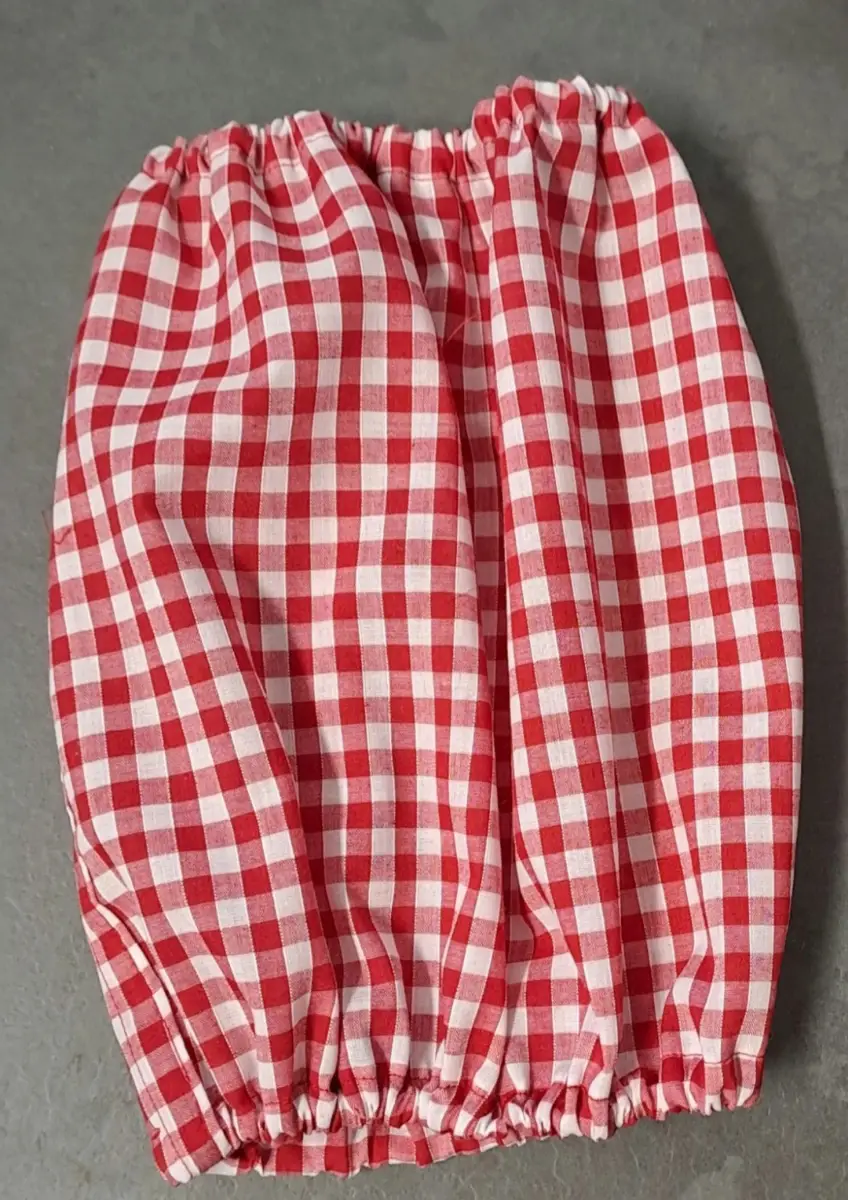 Medium dog snood, cocker spaniel ear protector red gingham