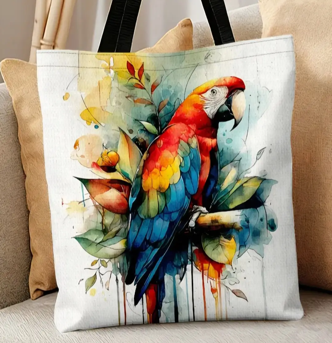 Macaw Parrot tote bag shopping shoulder beach bag