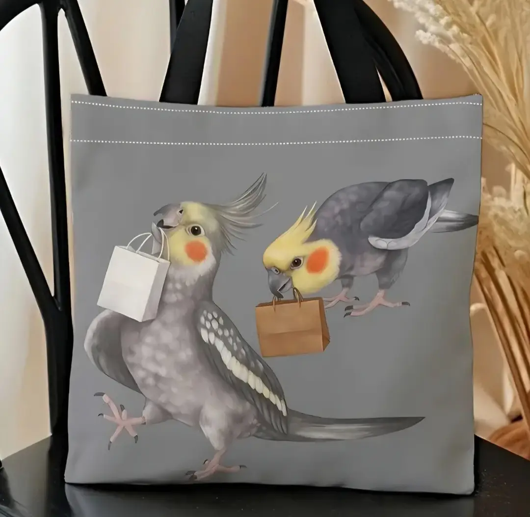 Cockatiel bird parrot tote bag shopping beach bag