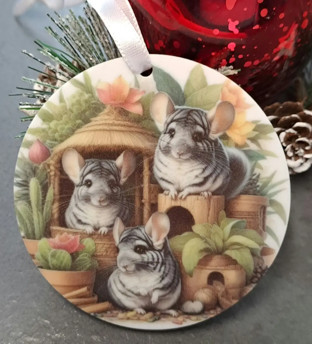 Chinchilla pet hanging decoration memorial gift christmas