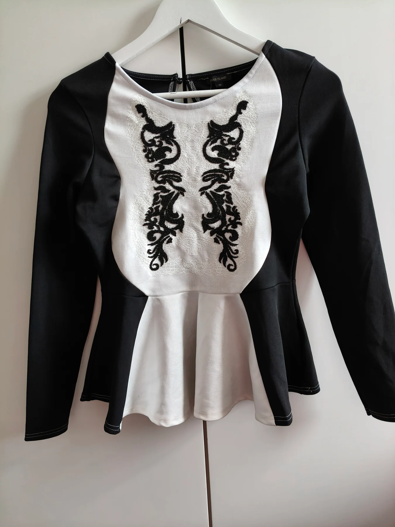 River Island peplum mini pearls top uk10