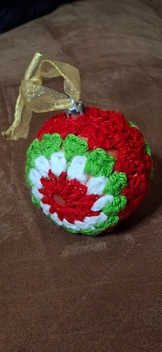 Handmade Crochet Christmas Baubles - Set of 2