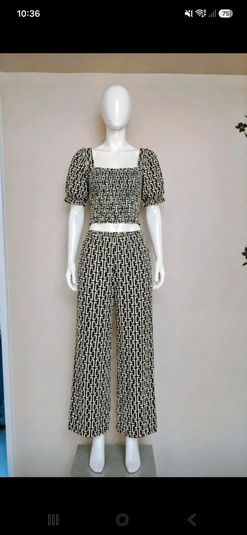 Monteau 2 Piece Co-Ord Set – Top & Trousers – Black – Size XL