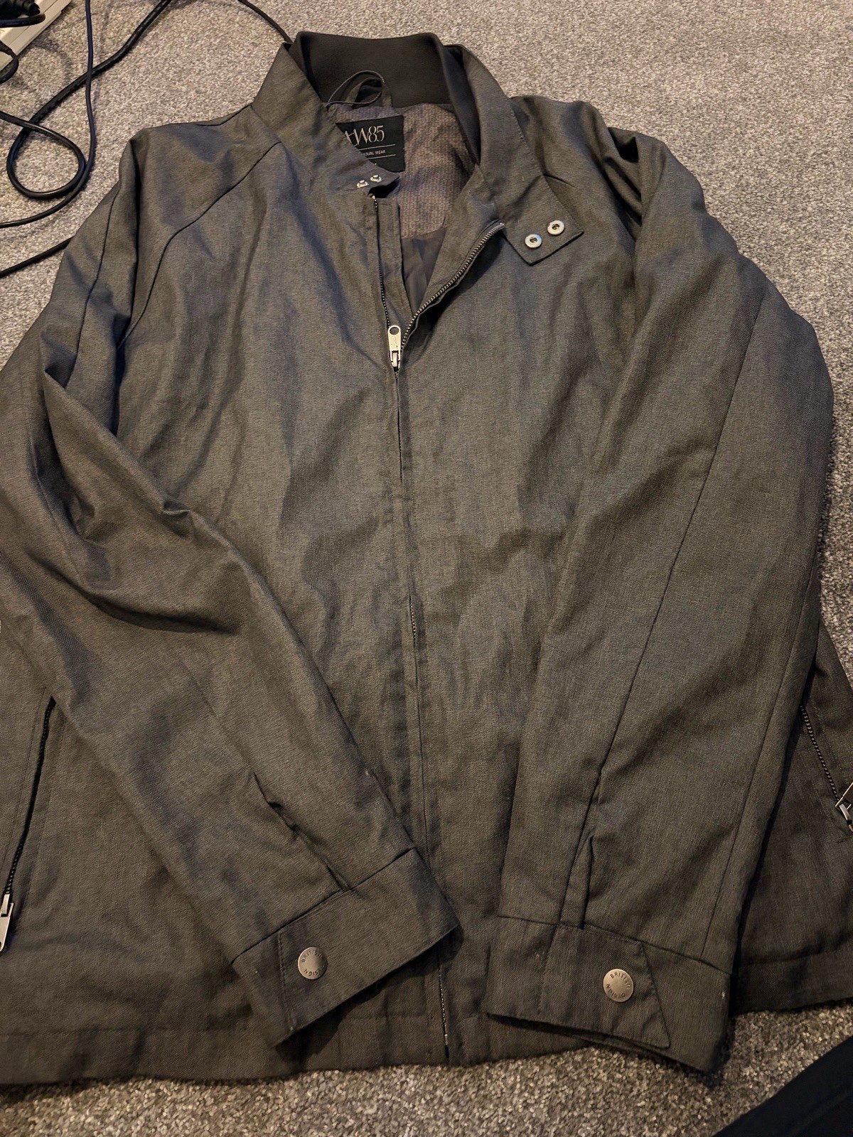 AW85 Men’s Grey Lightweight Zip Jacket XL Casual Coat