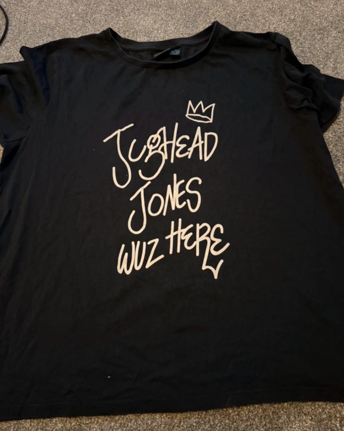 Riverdale Jughead Jones Wuz Here Black T-Shirt Size XL TV Merchandise