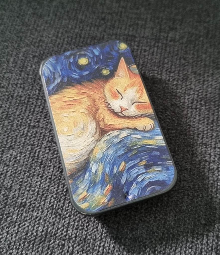 Starry Night Ginger Cat Small Storage Tin