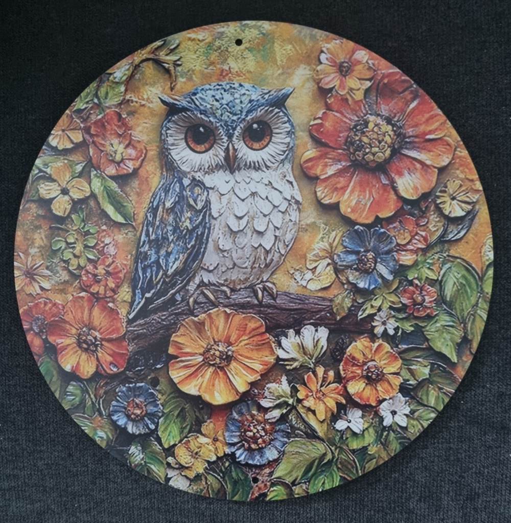 Metal Owl Sign