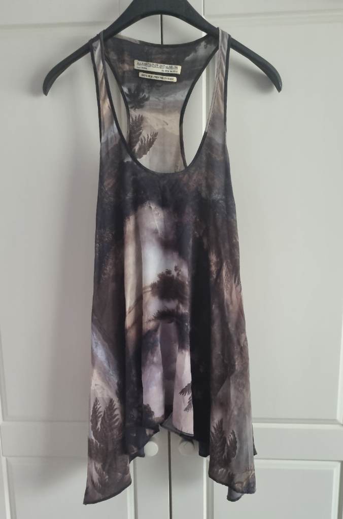 All Saints Racer Back Silk Top