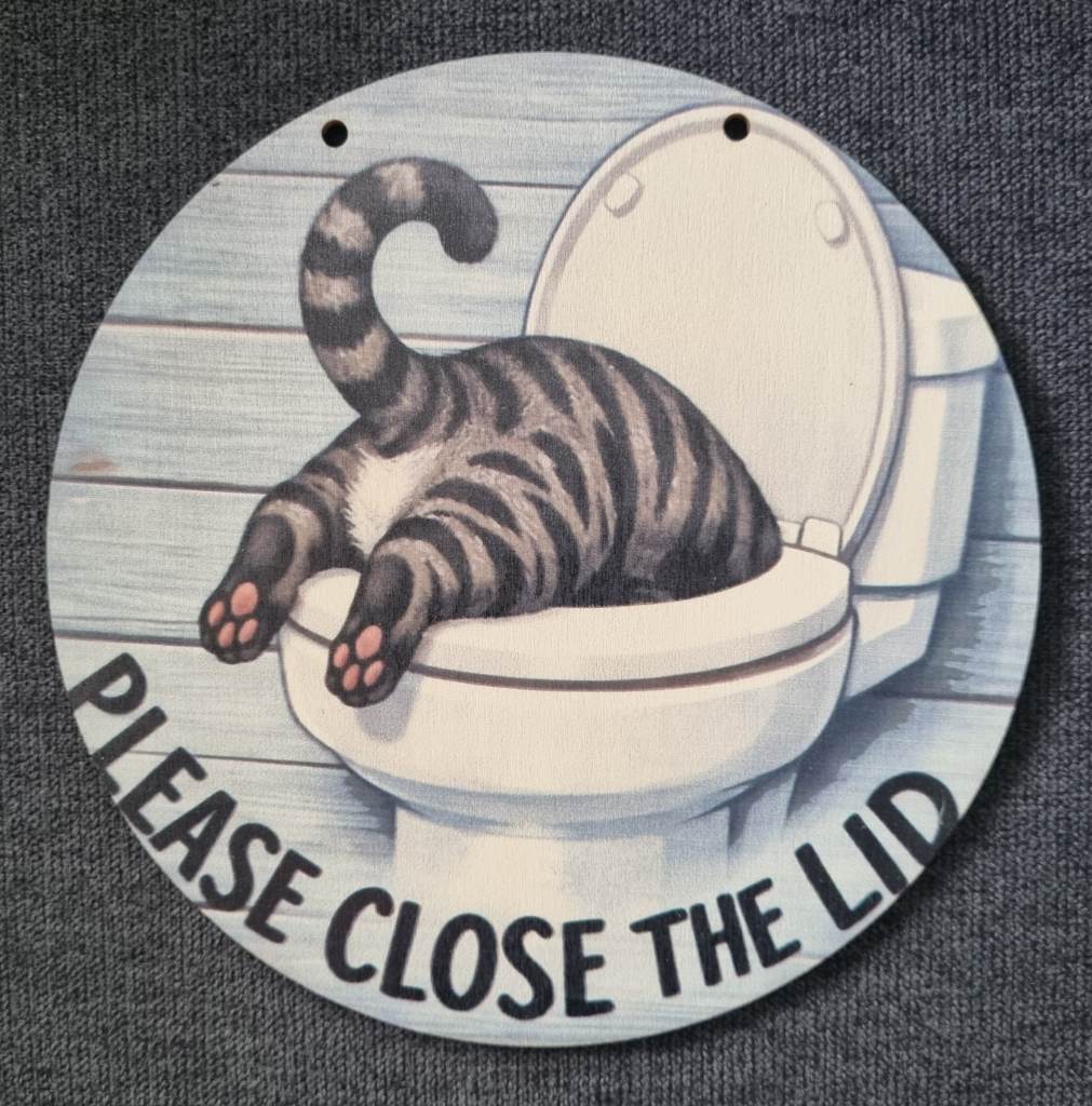 Please Close The Lid Bathroom Sign