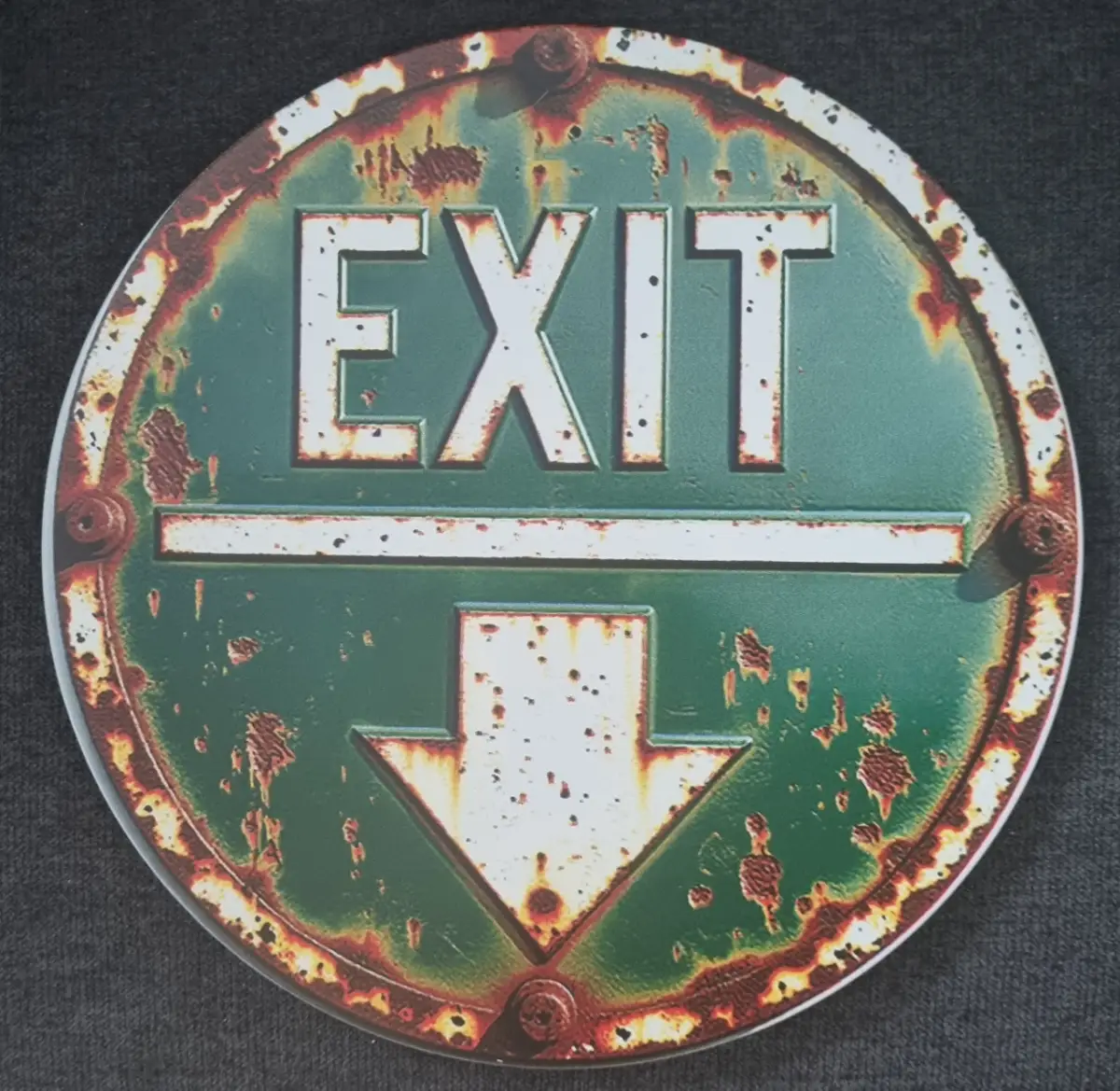 EXIT Rustic Metal Sign