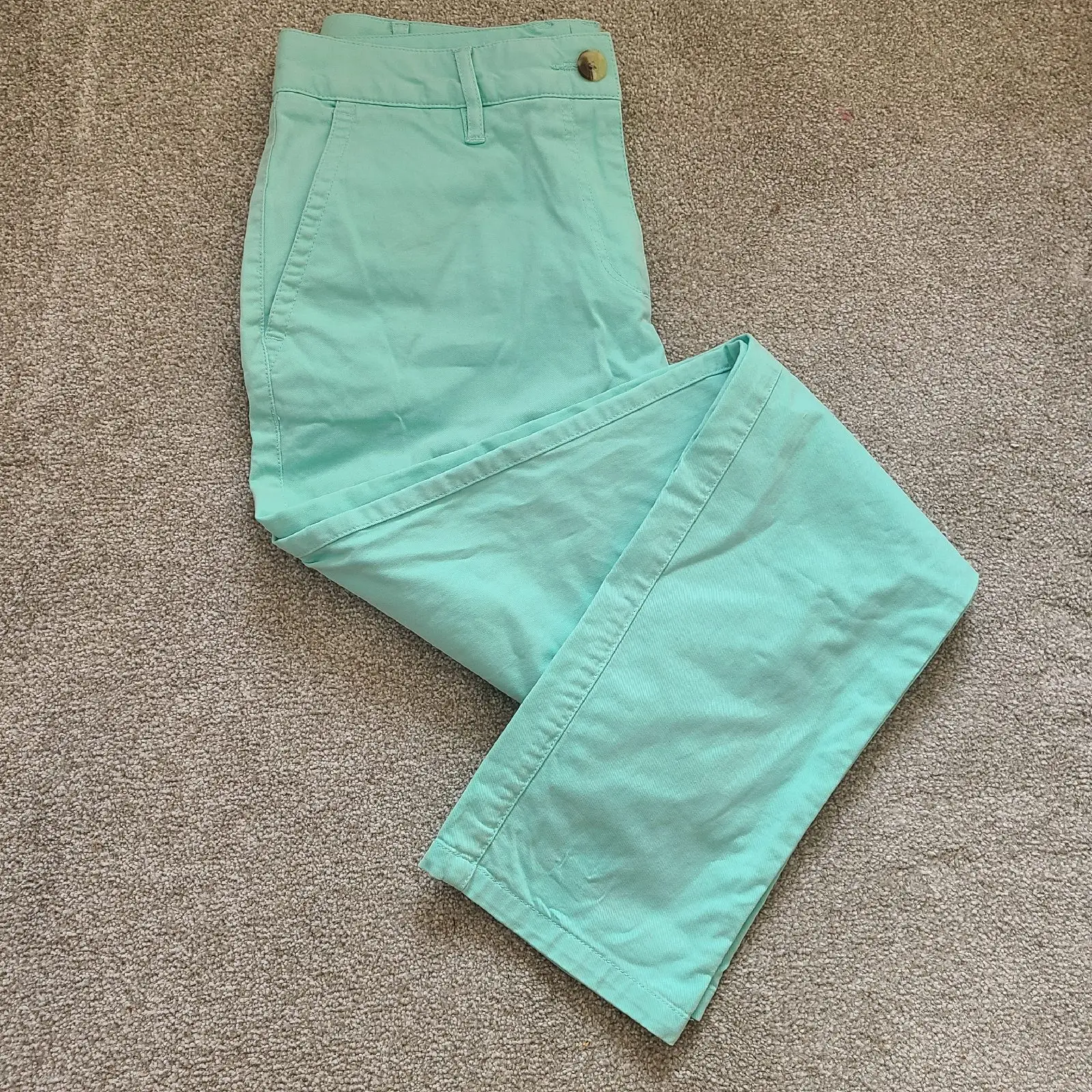 Summer casual mint green straight legged trousers | Size 8 UK | Cotton