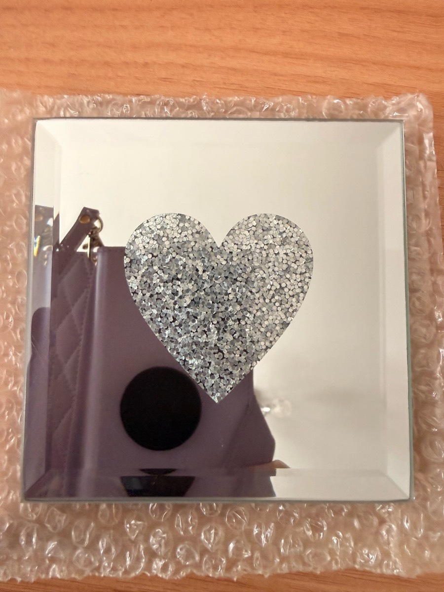 BNIB 4 x cristal mirror coasters with foam back