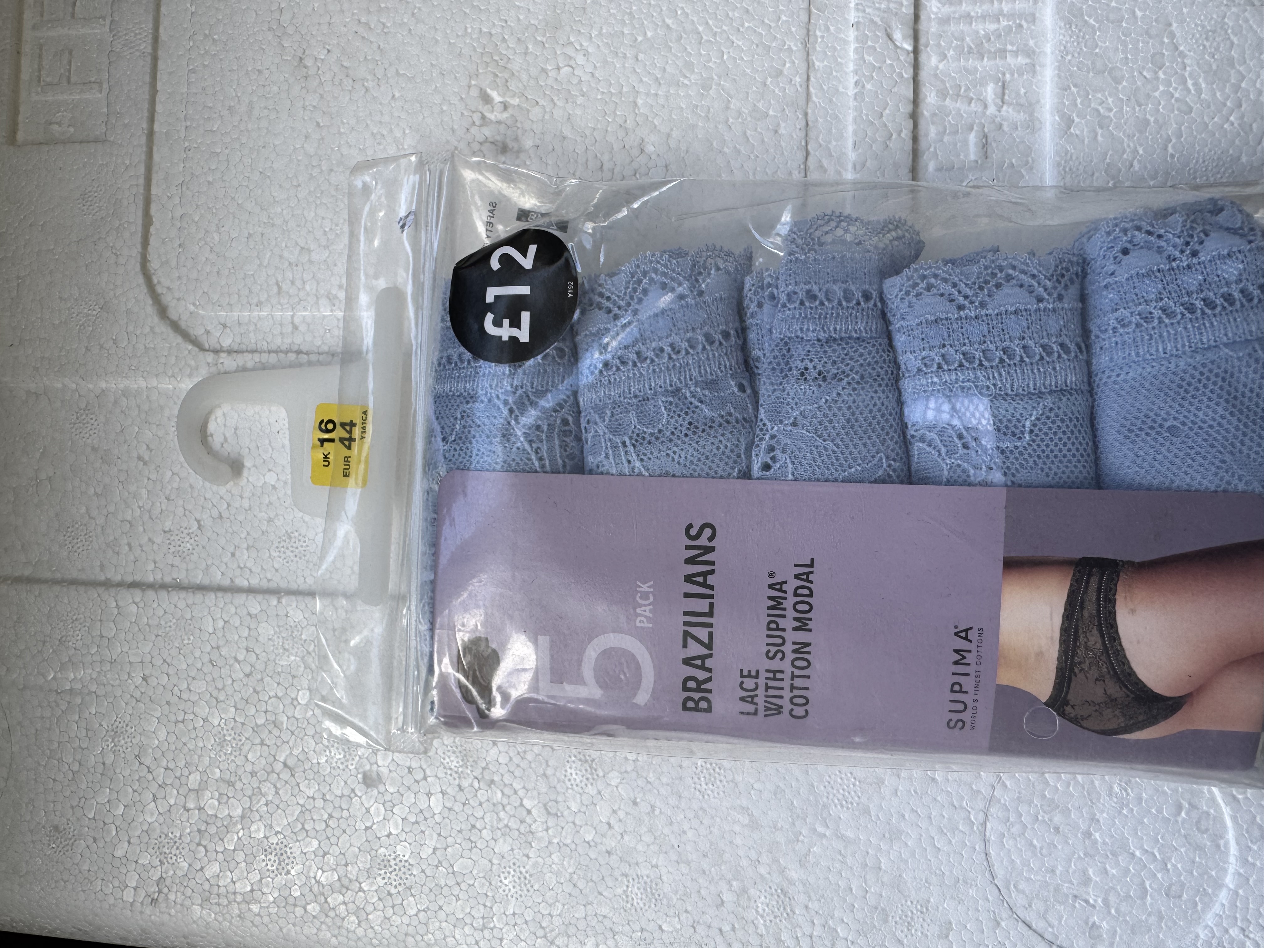 Marks & Spencer blue 5 pack Brazilian pants. Size 16
