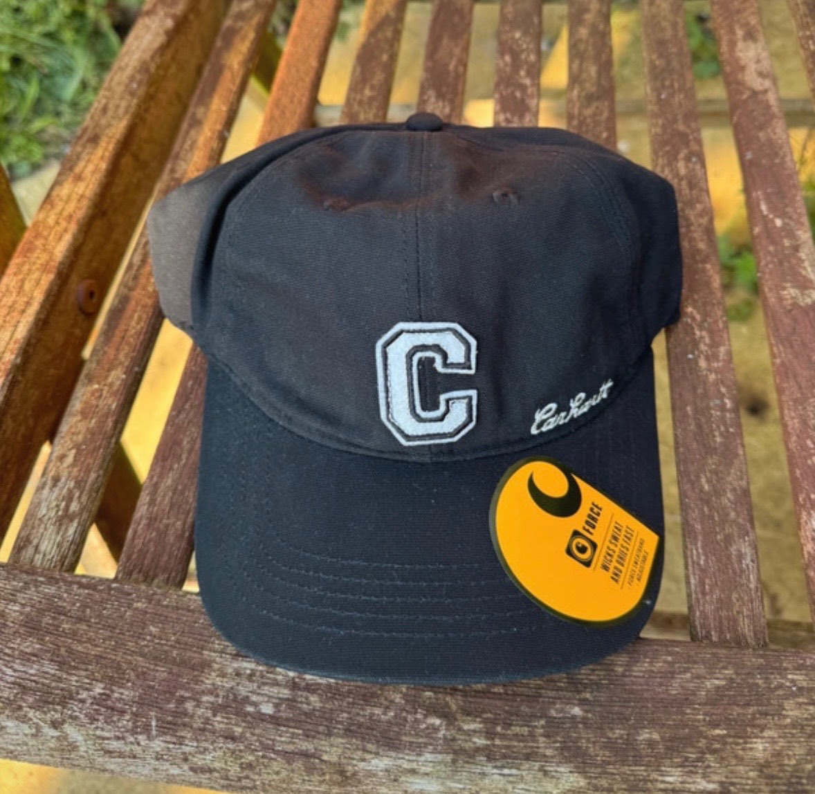 Carhartt black cap with C on front. One size