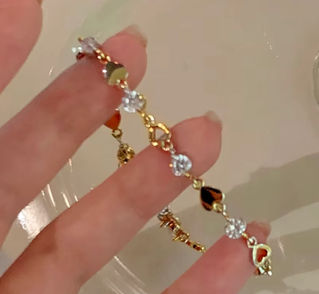 trendy heart-shaped bracelet.