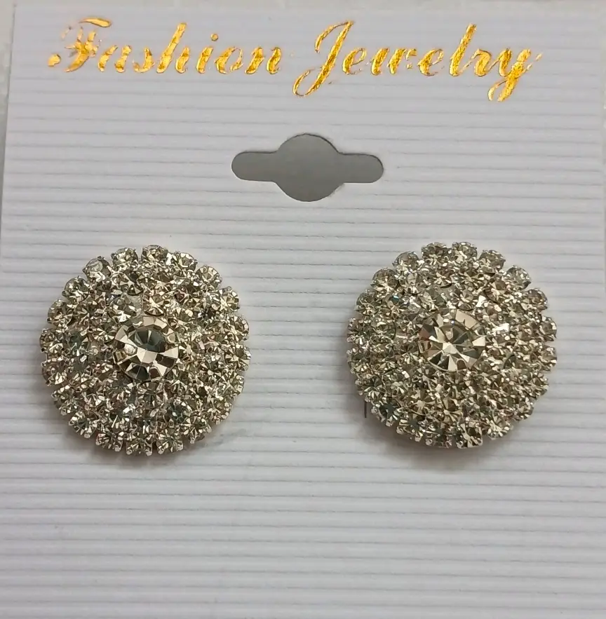 vintage-style rhinestone earrings.