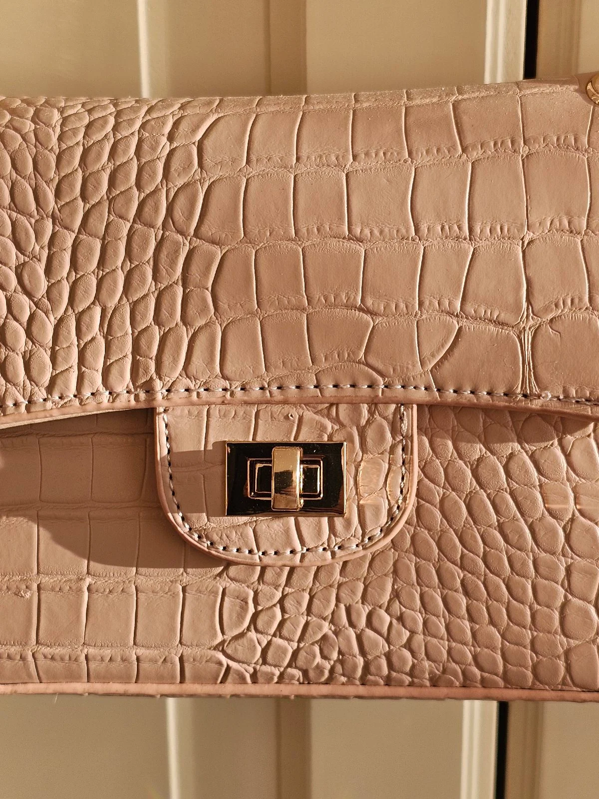 NWT Pretty Pastel pink bag with gold chain
