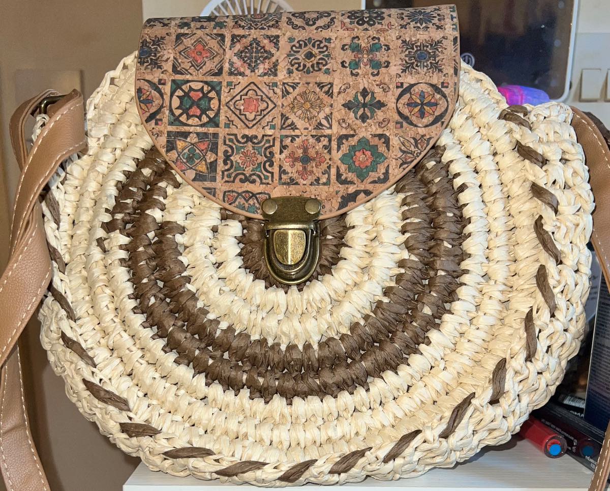Boho Style Rafia Cross Body Bag Brand New