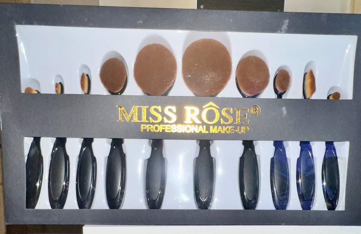 Miss rose professional 10 piece oval makeup brush set