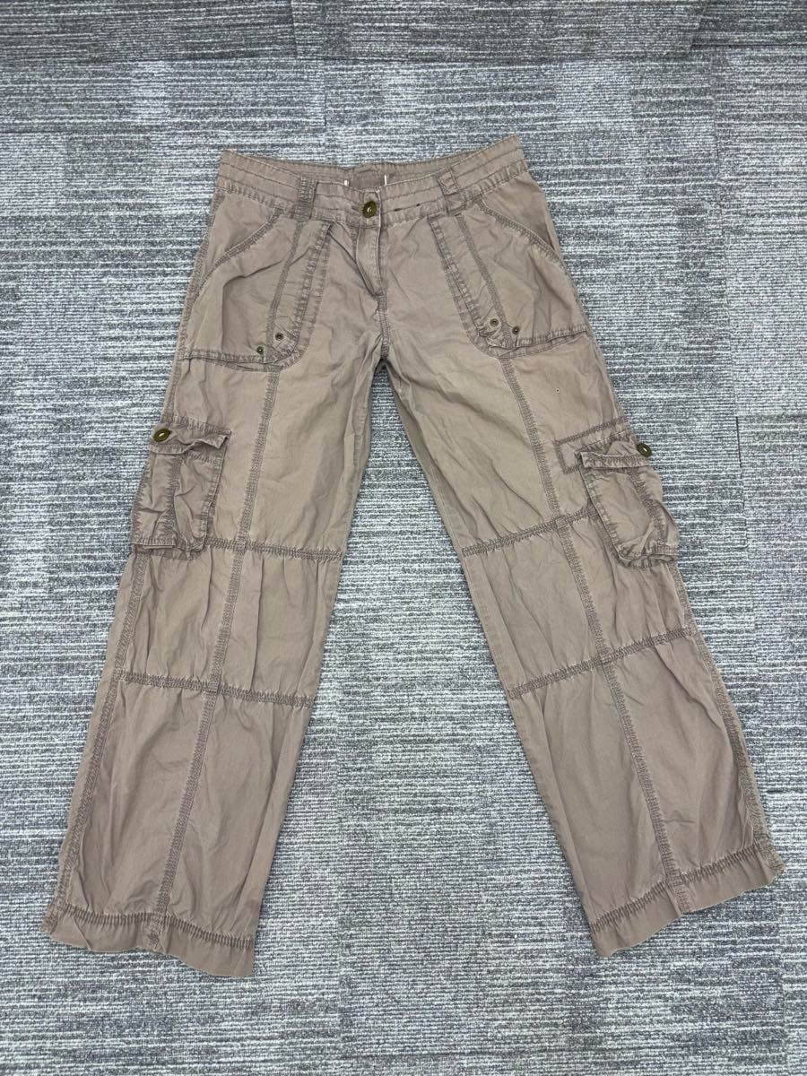George old label Y2K brown mocha cargo combat utility trousers low-mid rise
