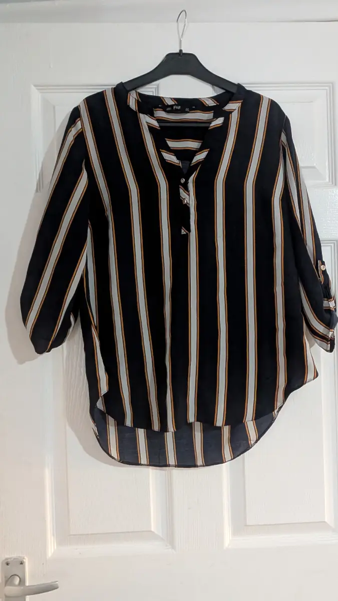 F&f womens stripped blouse size 10