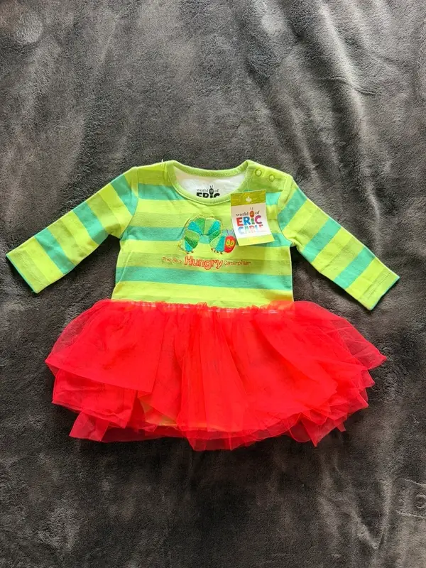 Baby Girls BNWT Hungry Caterpillar Tutu Skirt Dress | Bright Stripe Outfit | Size 0-3 Months