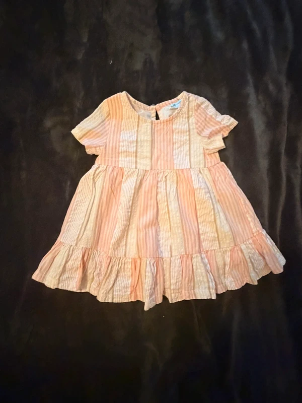 Baby Girls So Cute Pink & White Stripe Summer Dress | 12-18 Months