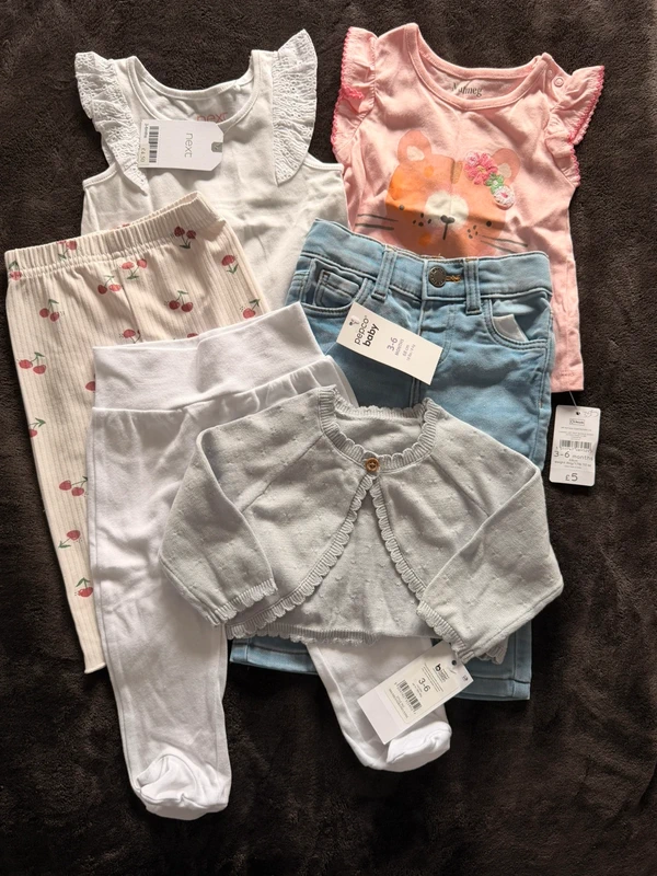 Baby Girl (Mostly New) Clothes Bundle | 6 items | 3–6 Months