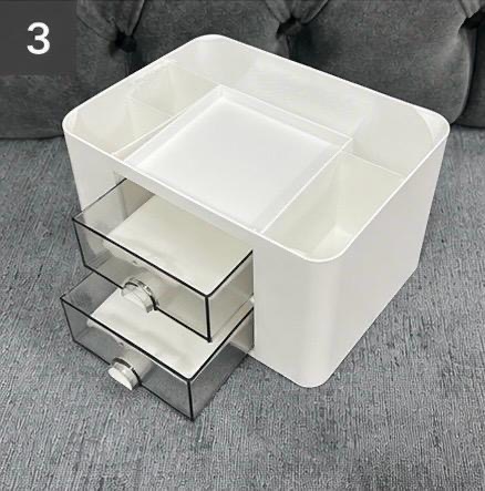 Senders Desk Organise Solution White Plastic Desk Organiser w/ Drawers