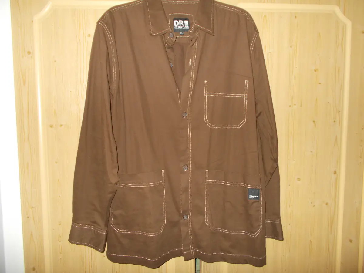 Brown Shacket/ Painters Jacket With Distinctive Stitching - XL