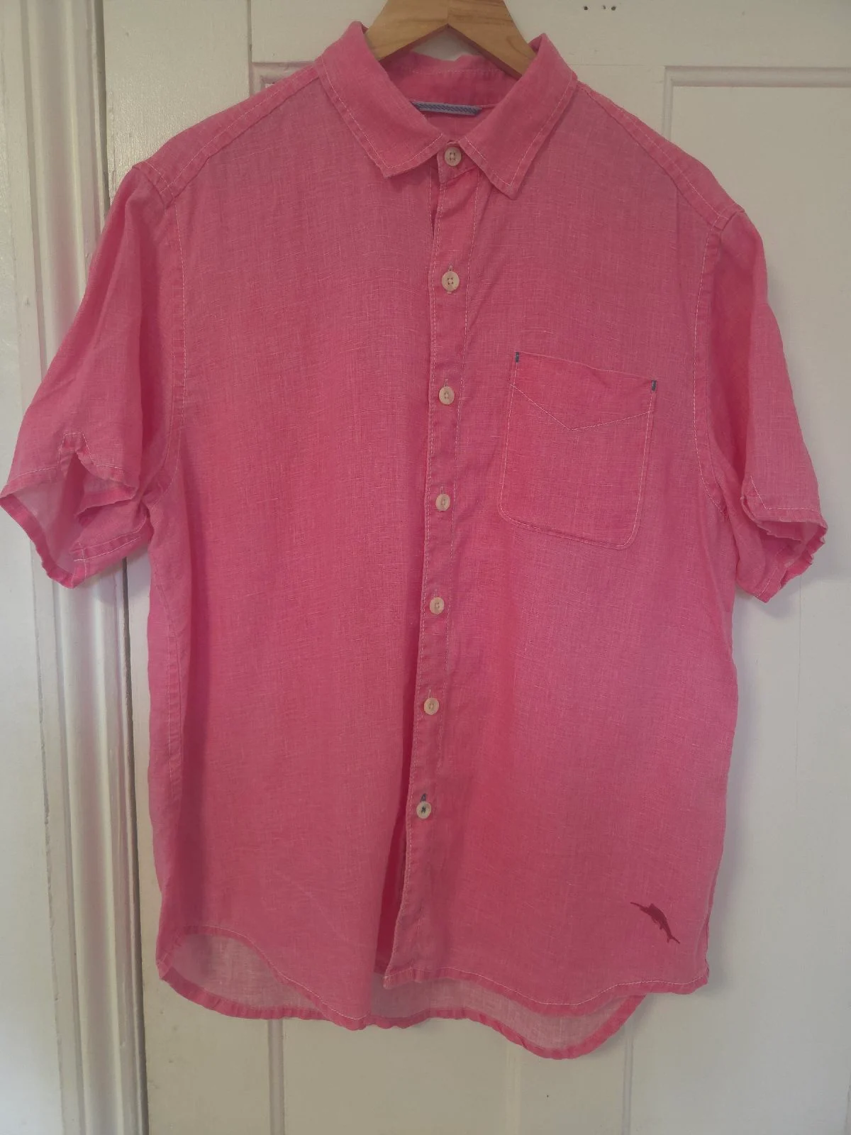 Tommy Bahama Relax Pink Linen Short Sleeve Shirt