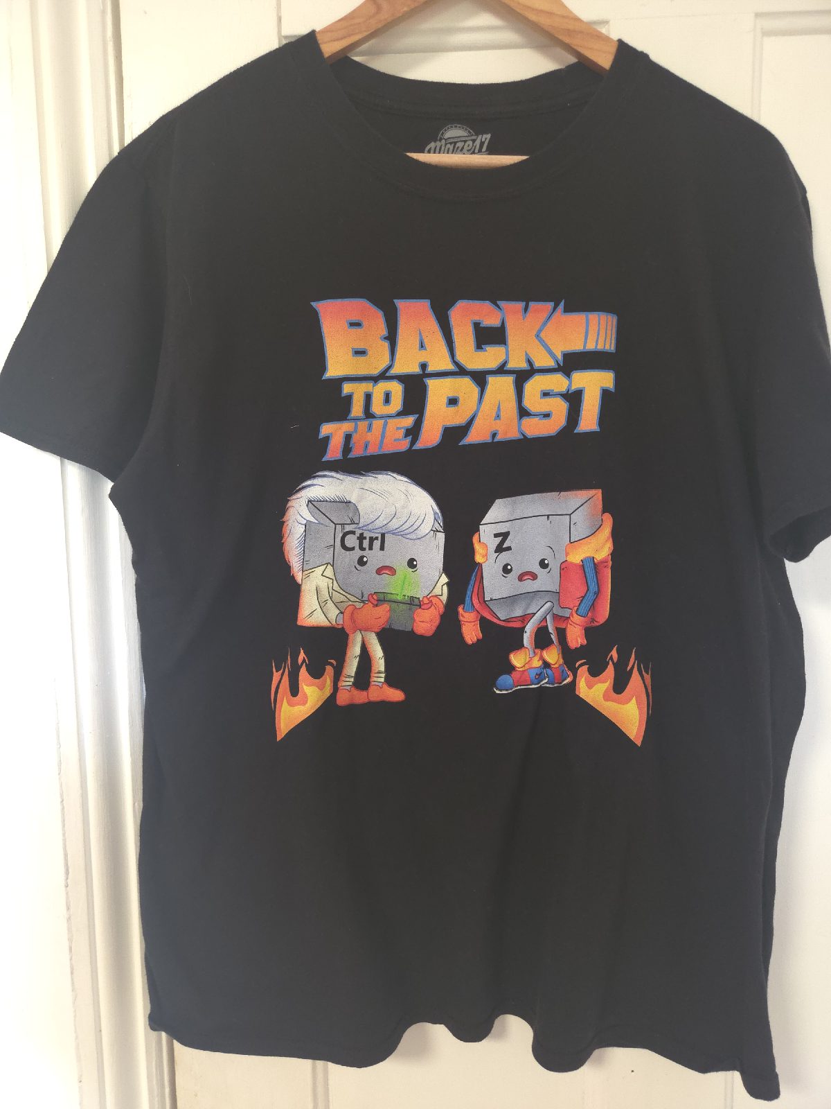 Back to the Past Ctrl+Z Parody Graphic T-Shirt Black Unisex