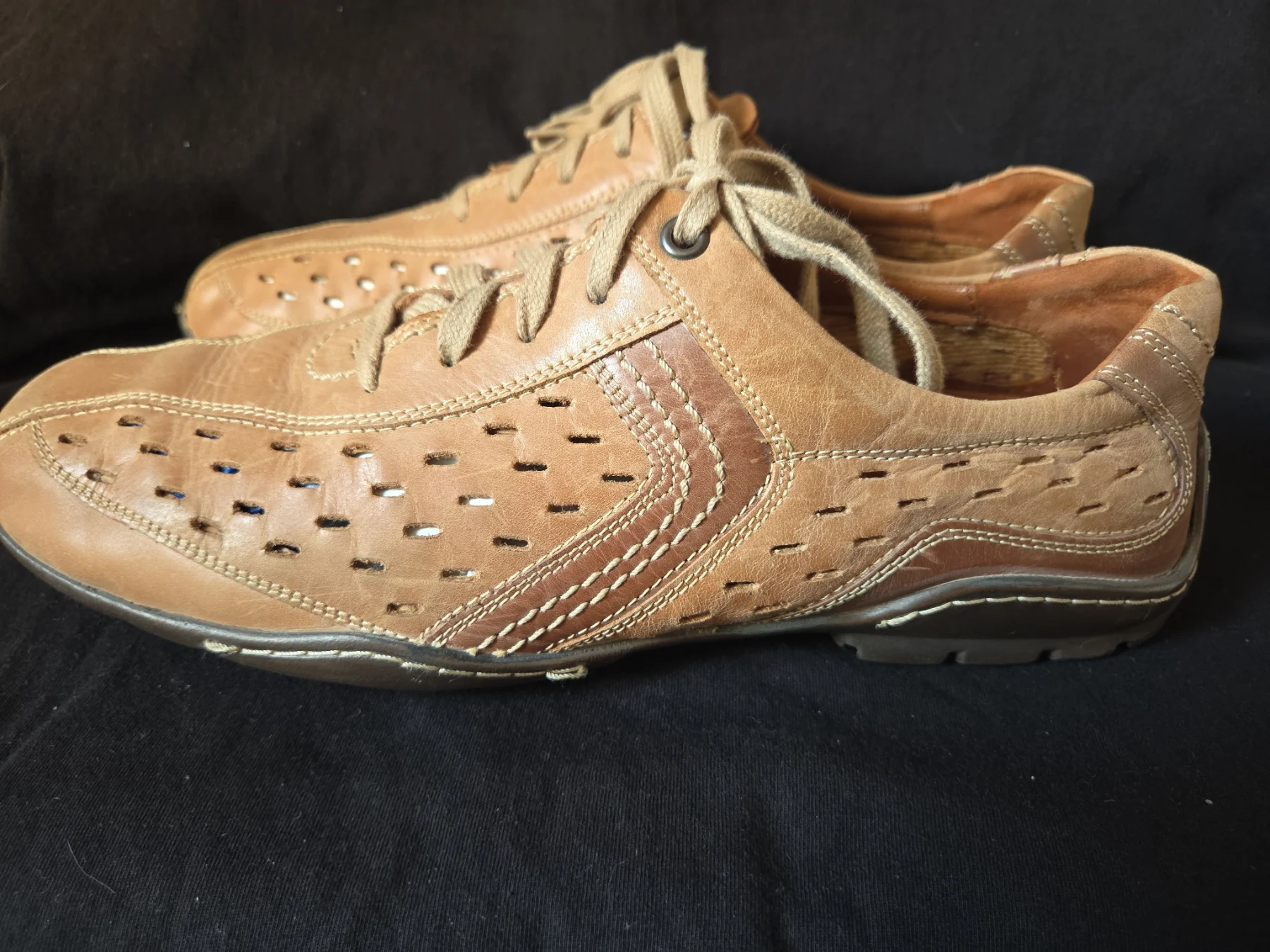 ​Josef Seibel Men's Tan Leather Comfort Casual Shoes / Trainers – Size UK 9 / EU 43