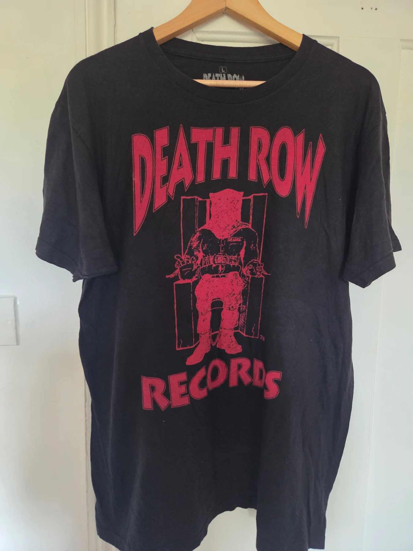Death Row Records Graphic Tee Black Red Logo Size L