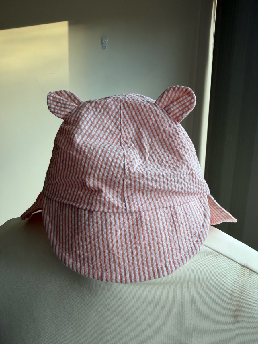 Marks & Spencer Kids Cotton Sun Hat in apricot stripe age 12-18 months