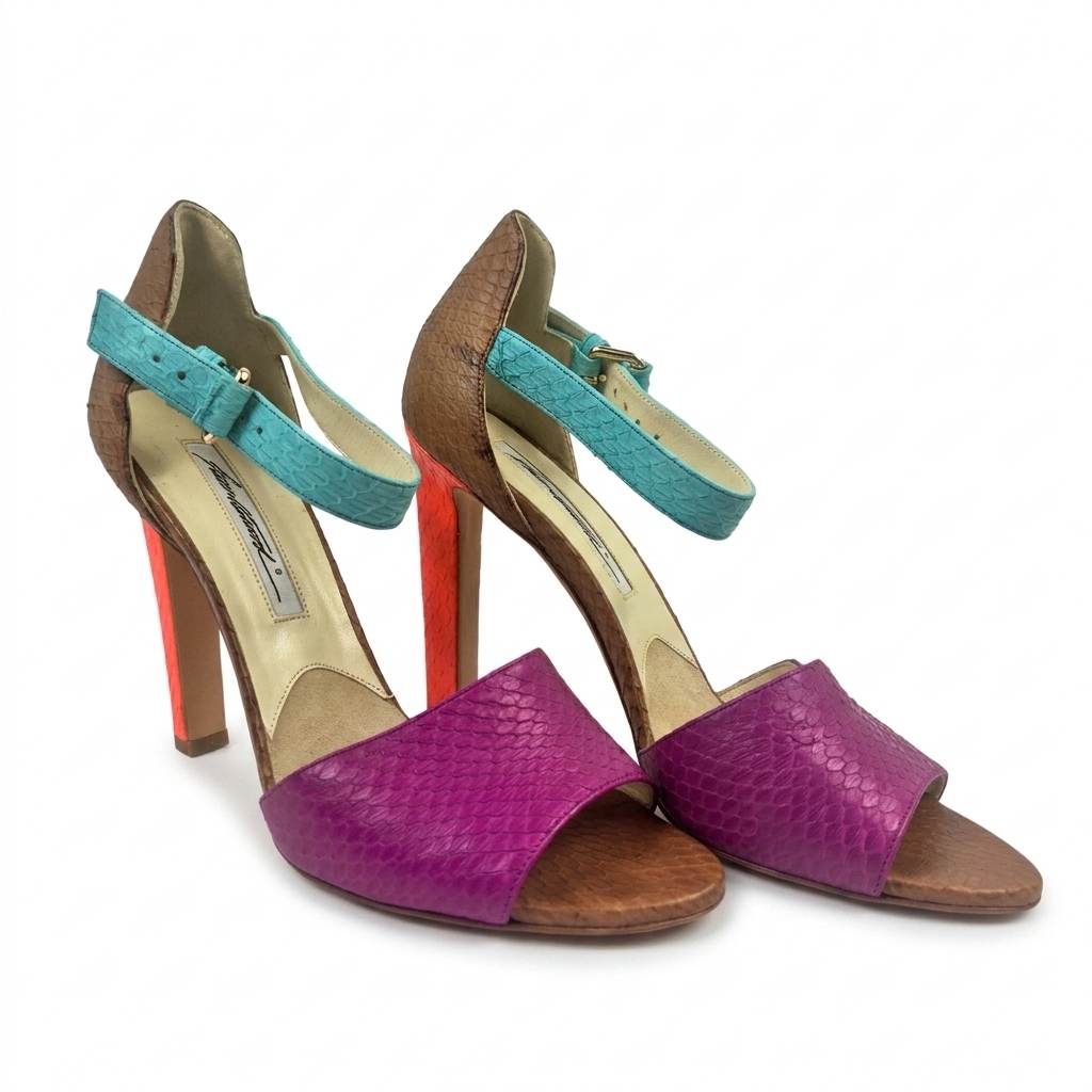 Brian Atwood snake skin heels