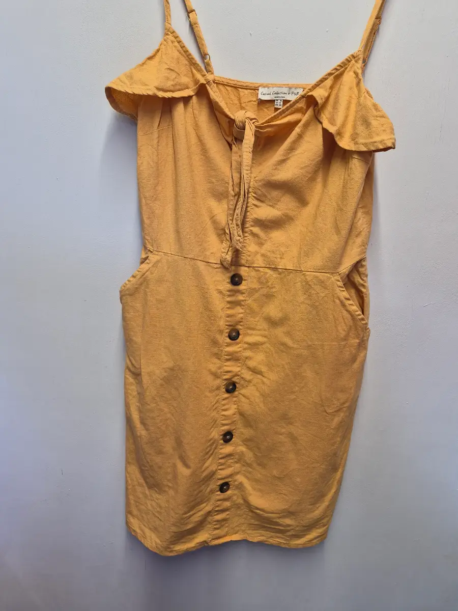 F&f linen dress size 10 mustard