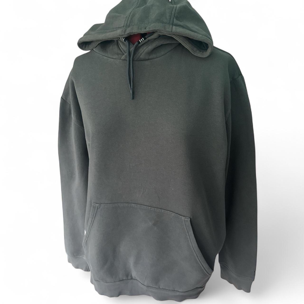 ADIDAS Dark Grey Oversized Hoodie Big Logo Sweatshirt XL