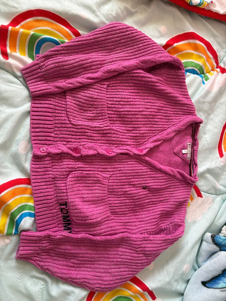 Tommy Hilfiger pink cardigan girls