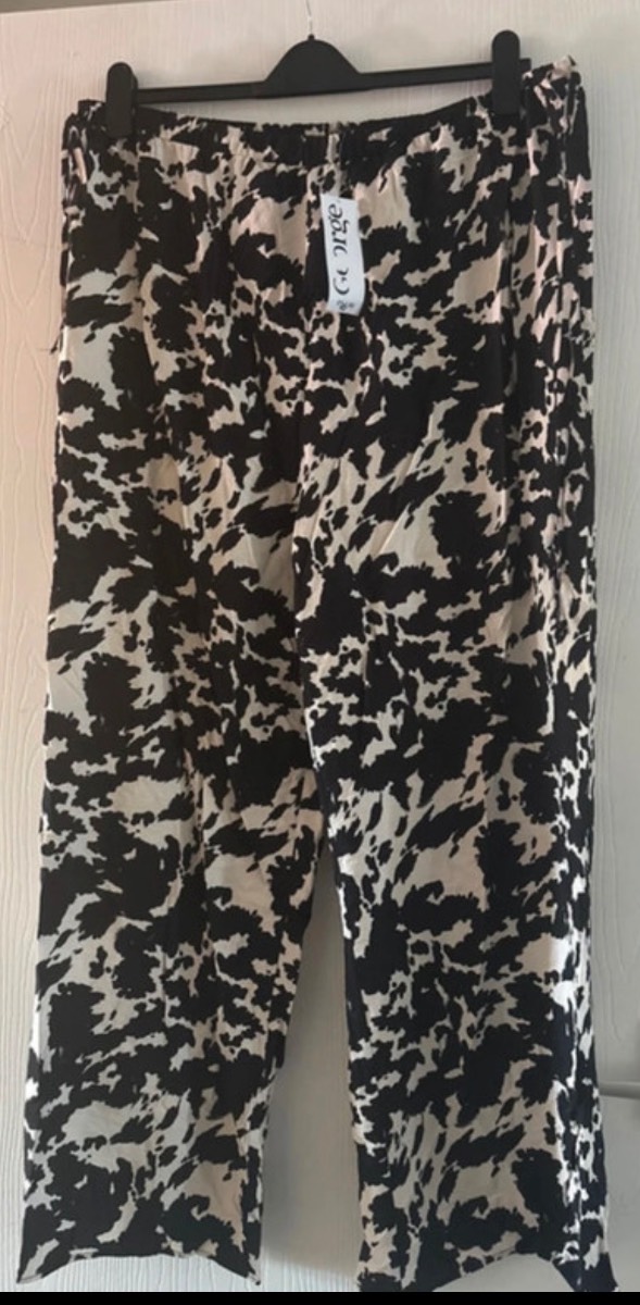 Cow print festival summer trousers flowy