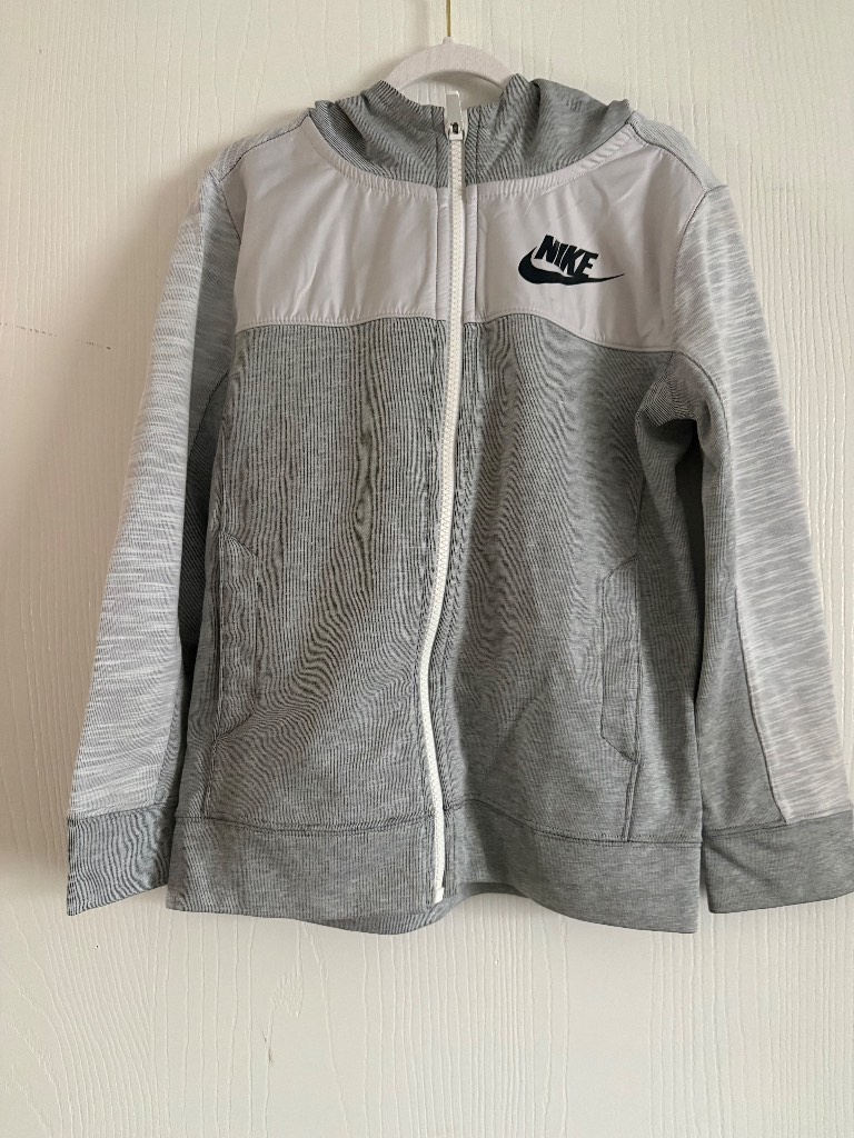 Nike kids grey zipUp hoodie
