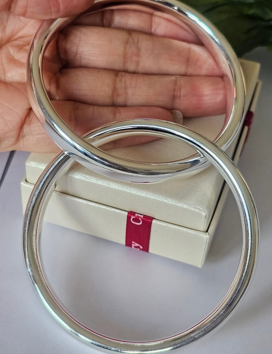 S925 marked silver 2 attached bangles