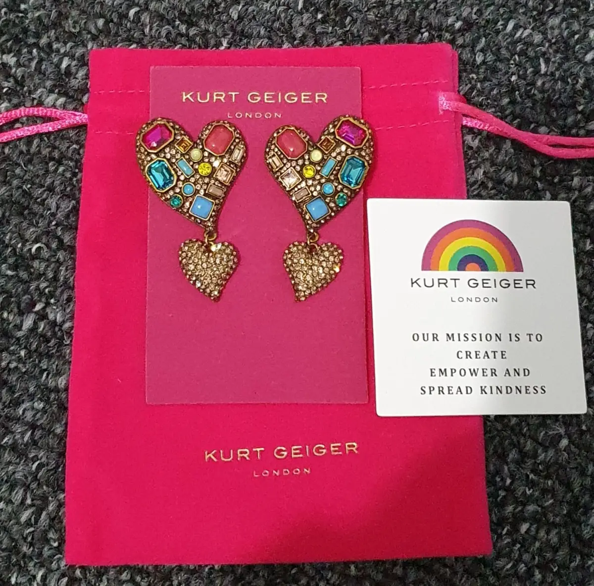 Kurt Geiger London Women's Heart Drop Earrings