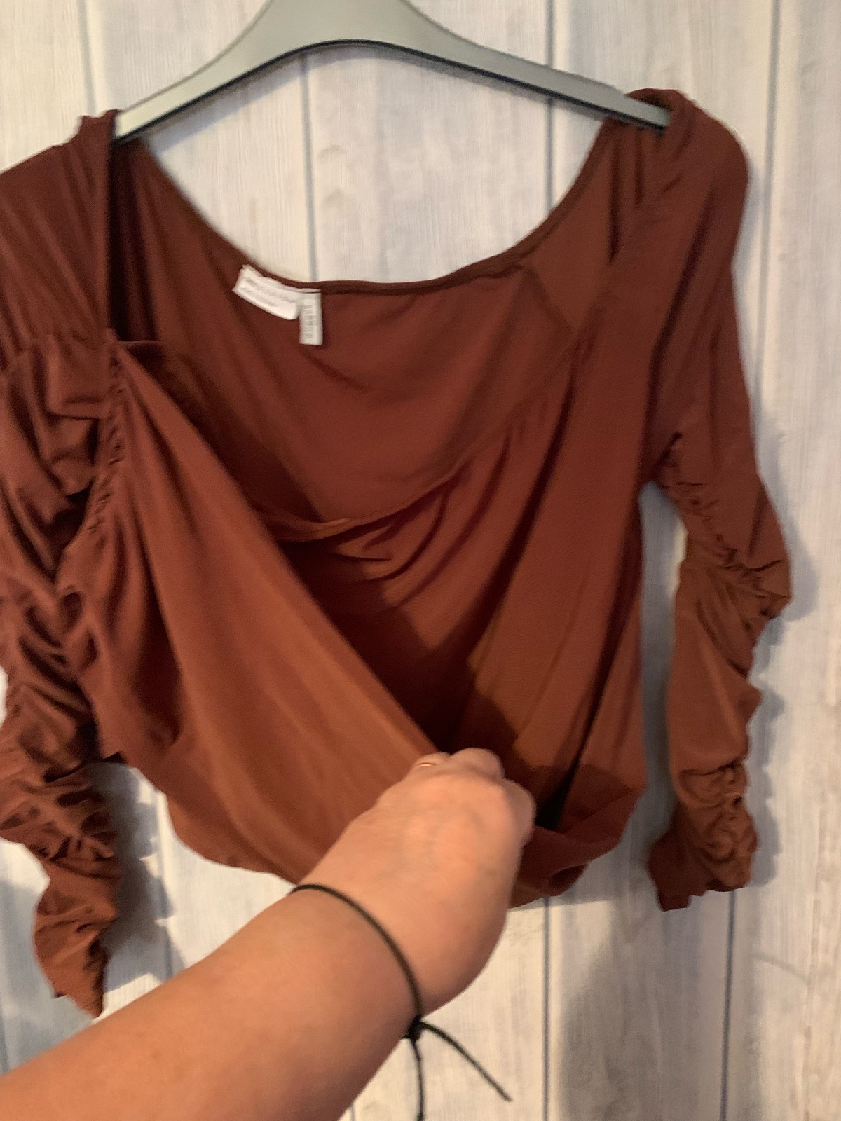 asos design curve size 22 crop top brown