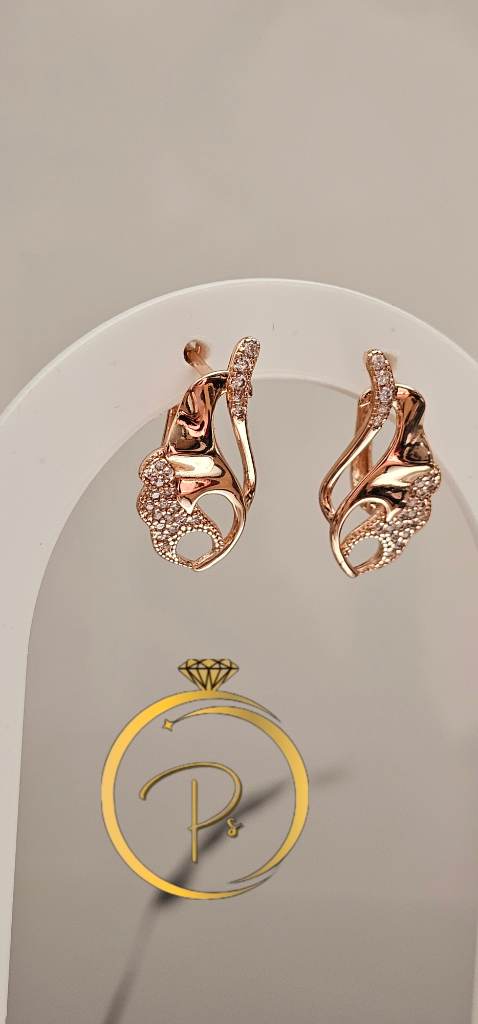 Earrings,plated rose gold
