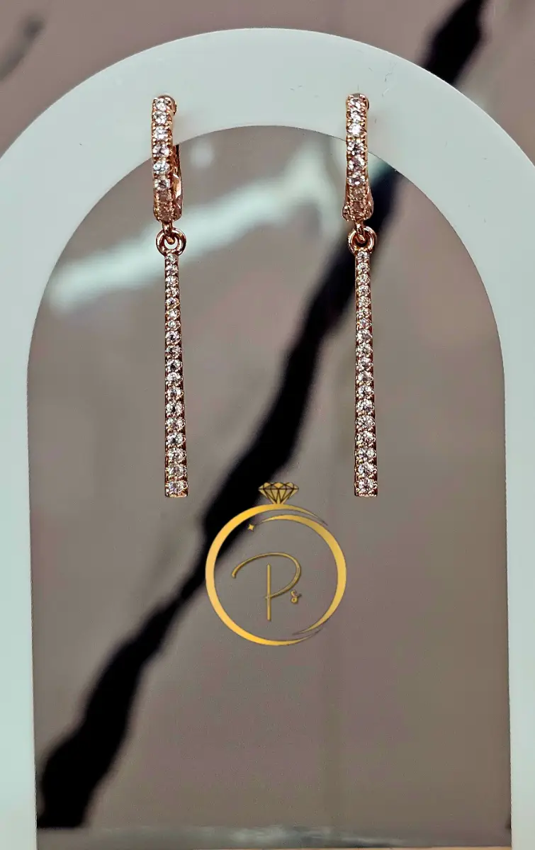 Long sparkling earrings,Hallmarked