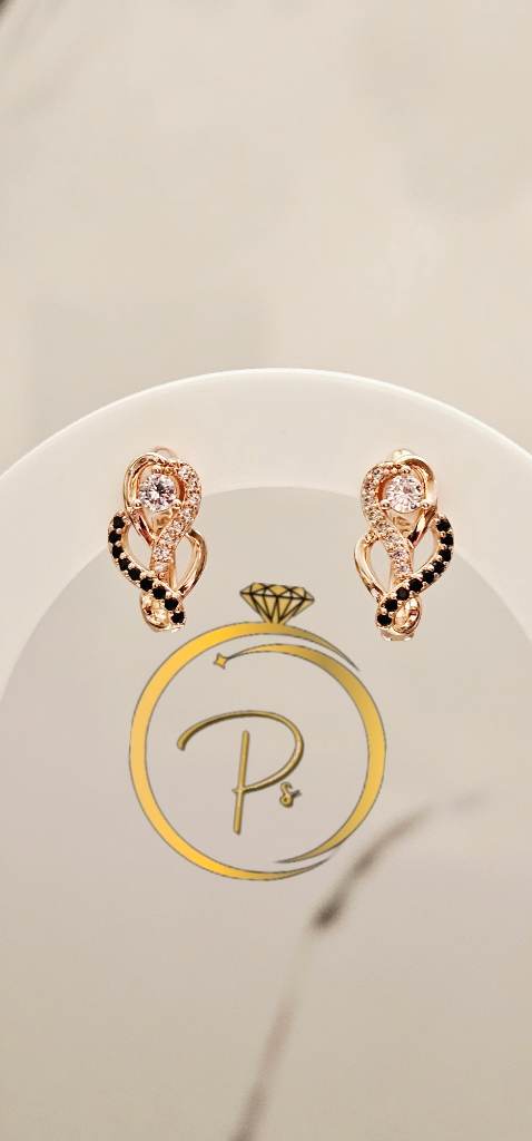 Earrings.Rose gold plated.585RG